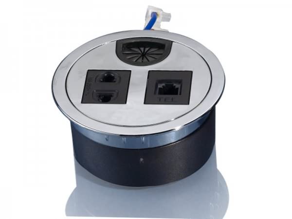 科桌桌面穿線盒，桌面插座KZ-010（兩色可選）